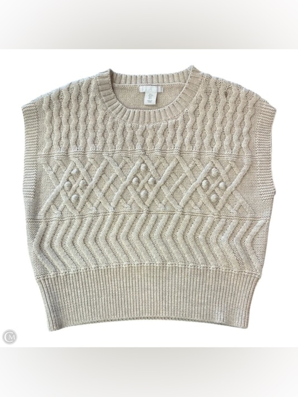 Sincerely Jules Cream Cable Knit Sweater Vest Size Small